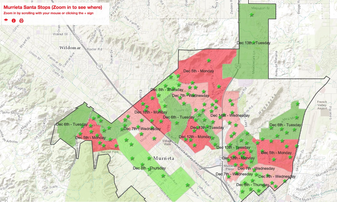 Murrieta Santa stops